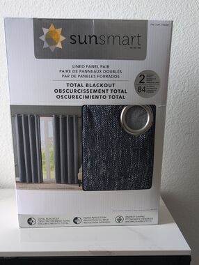 Total Blackout Lined Panel Pair - Indigo blue